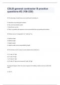 CSLB general contractor B practice questions #2 (106-230) with 100% correct  answers
