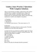 Lindsey Jones Practice 2 Questions With Complete Solutions