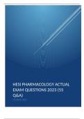 HESI PHARMACOLOGY ACTUAL EXAM QUESTIONS 2023 (55 Q&A)