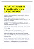 OMSA Recertification Exam Questions and Correct Answers 