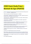 COKO Exam Study Prep 1 - Biomech & Ergo UPDATED
