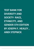 Test Bank For Diversity and Society- Race, Ethnicity, and Gender 5th Edition by Joseph F. Healey , Andi