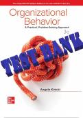 Organizational Behavior A Practical, Problem-Solving Approach, 3rd Edition, Angelo Kinicki, Test Bank