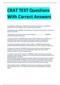 CRAT TEST Questions  With Correct Answers