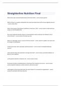 Straighterline Nutrition Final exam questions and 100% correct answers