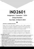IND2601 Assignment 1 (ANSWERS) Semester 1 2024 - DISTINCTION GUARANTEED