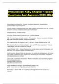 Immunology Kuby Chapter 1 Exam Questions And Answers 2023-2024