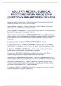ADULT ATI MEDICAL-SURGICAL  PROCTORED STUDY GUIDE EXAM  (QUESTIONS AND ANSWERS) 2023-2024