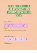 ACLS Pre-Course Self-Assessment Test; All Verified 100% (Latest 2023 / 2024)