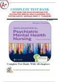 Test Bank For Davis Advantage for Psychiatric Mental Health Nursing 10th Edition Karyn I. Morgan; Mary C. Townsend ( ) / 9780803699670 / Chapter 1-43 / Complete Guide / Rated A+