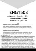 ENG1503 Assignment 2 (Q1 & Q2 ANSWERS) Semester 1 2024 - DISTINCTION GUARANTEED