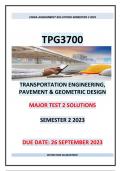 TPG3700 MAJOR TEST 2 SOLUTIONS SEMESTER 2 2023
