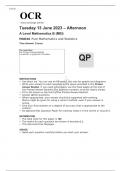 OCR A Level Mathematics B (MEI) H640/02 JUNE 2023 QUESTION PAPER: Pure Mathematics and Statistics