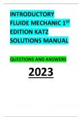 INTRODUCTORY FLUIDE MECHANIC 1ST EDITION KATZ SOLUTIONS MANUAL QUESTIONS AND ANSWERS 2023