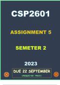 csp2601 assignment 5 solution 2023