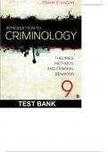 Test Bank For Introduction to Criminology Theories Methods and Criminal Behavior 9th Edition By Hagan 