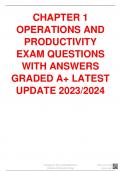 CHAPTER 1 OPERATIONS AND PRODUCTIVITY EXAM QUESTIONS WITH ANSWERS GRADED A+