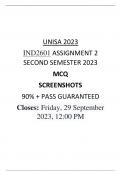IND2601 ASSIGNMENT 2 SECOND SEMESTER 2023