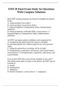 EMT-B Final Exam Study Set Questions With Complete Solutions