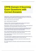 CPPB Domain II Sourcing Exam Questions with Correct Answers 