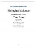 Test Bank for Biological Science, 4th Canadian Edition by Scott Freeman