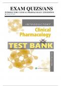 Introductory Clinical Pharmacology 12th Edition Test Bank by Susan Ford Chapters 1-54| Latest Practice Exam 100% Veriﬁed Answers