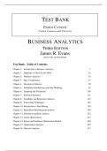 Test Bank for Business Analytics, 3rd edition James R. Evans Chapter 1-16