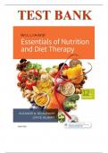 TEST BANK FOR WILLIAMS' ESSENTIALS OF NUTRITION AND DIET THERAPY, 12TH EDITION BY ELEANOR SCHLENKER AND JOYCE ANN GILBERT Latest Review 2023 Practice Questions and Answers, 100% Correct with Explanations, Highly Recommended, Download to Score A+
