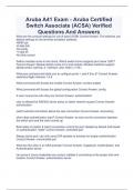 Aruba A41 Exam - Aruba Certified Switch Associate (ACSA) Verified Questions And Answers