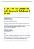 SCSC 105 Test Questions with Complete Solutions A Grade 