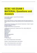 SCSC 105 EXAM 1 MATERIAL Questions and Answers 