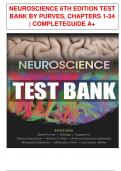 NEUROSCIENCE 6TH EDITION TEST  BANK BY PURVES, CHAPTERS 1-34