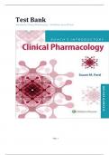Test Bank Introductory Clinical Pharmacology (11TH) by Susan Ford| 100% Veriﬁed Answers