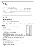 AQA GCSE GEOGRAPHY Paper 3 Geographical Applications June 2023