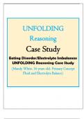 Eating Disorder-Electrolyte Imbalances UNFOLDING Reasoning Case Study (Mandy White, 16 years old-