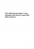 NSG4028 Question Bank | Exam Questions and Answers Latest 2023- 2024 Graded A+