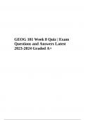 GEOG 101 Week 8 Quiz | Exam Questions and Answers Latest 2023-2024 Graded A+