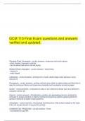    GCM 110 Final Exam questions and answers verified and updated.