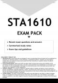 STA1610 EXAM PACK 2024 - DISTINCTION GUARANTEED