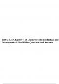 EDUC 521 Chapter 4–14 Children with Intellectual and Developmental Disabilities Questions and Answers.