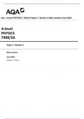 AQA • A-level PHYSICS  7408/3A Paper 3  Section A Mark scheme June 2023 