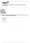 Aqa  A-level PHYSICS  7408/3BC Paper 3    Section B    Engineering physics Mark  scheme June 2023 