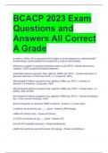 BCACP 2023 Exam Questions and Answers All Correct A Grade 
