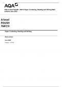 AQA A-level POLISH  7687/3 Paper 3 Listening, Reading and Writing Mark  scheme June 2023 
