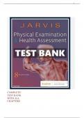 Test Bank for Physical Examination and Health Assessment 8th Edition by Carolyn Jarvis All chapters(1-32) Newest version 2022