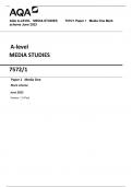 AQA A-LEVEL   MEDIA STUDIES   scheme June 2023  7572/1 Paper 1   Media One Mark