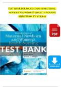 TEST BANK For Foundations of Maternal-Newborn and Women's Health Nursing 8th Edition By Murray| Verified Chapter's 1 - 28 | Complete