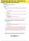 Straighterline BIO 201L lab 1 Introduction to science Questions and Answers 