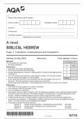AQA A LEVEL PAPER 1 BIBLICAL HEBREW QUESTION PAPER  2023 (7677/1:translation ,comprehension and composition)