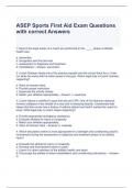  ASEP Sports First Aid Exam Questions with correct Answers 